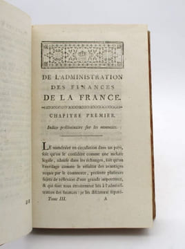 De l'administration des finances de la France. NECKER (Jacques)