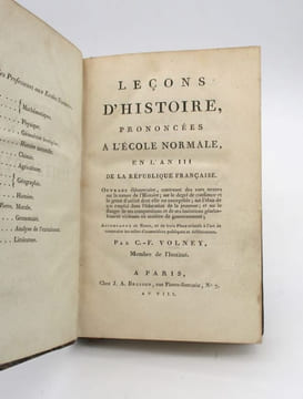 Leçons d'histoire, prononcées à l'École normale, en l'an III de la République française. VOLNEY (C.-F.)