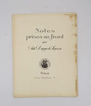 Notes prises au front par André Dunoyer de Segonzac. DUNOYER DE SEGONZAG( André)