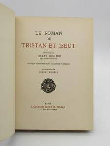 Le Roman de Tristan et Iseut. Renouvelé par Joseph Bédier. Illustrations de Robert Engels.