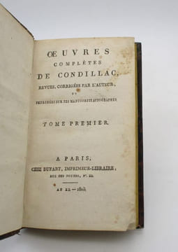 Oeuvres complètes de Condillac. CONDILLAC (Étienne Bonnot de)