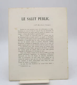 Le Salut public. BAUDELAIRE (Charles)