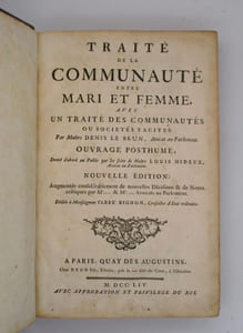 Traité de la communauté entre mari et femme