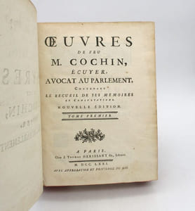 Oeuvres de feu M. Cochin