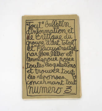"Tout" bulletin d'information et de critique du groupe "d'art Total" et "Fluxus" : numéro 3. BEN, 