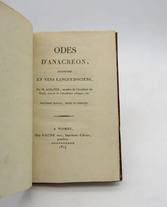 Odes d'Anacréon traduites en vers languedociens