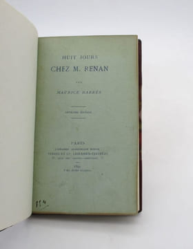 Huit jours chez M. Renan. BARRÈS (Maurice)
