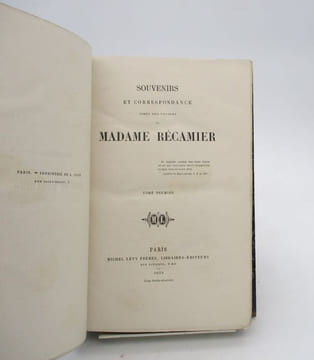 Souvenirs et Correspondance tirés des papiers de madame Récamier. RÉCAMIER (Juliette)
