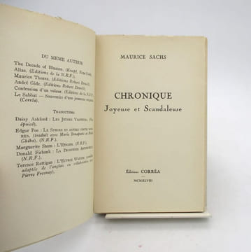 Chronique joyeuse et scandaleuse. SACHS (Maurice)