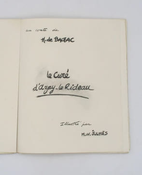 Le Curé d'Azay-le-Rideau. BALZAC (Honoré de); JULHÈS (M.W.)