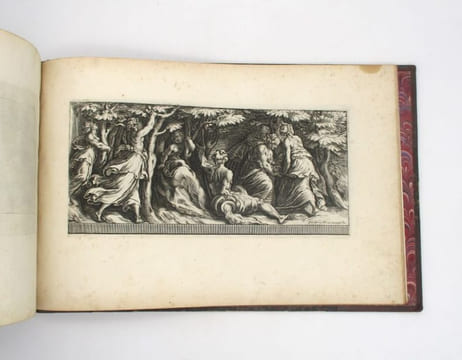 Album des Médicis : ensemble de 4 suites de gravures par des artistes italiens. RAPHAËL; BARTOLI (Pietro Sante); CARAVAGE (Polydore de); CHERUBINO ...