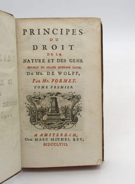 Principes du droit de la nature et des gens. WOLFF (Christian de)