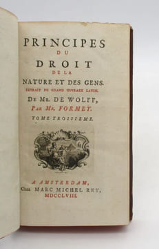 Principes du droit de la nature et des gens. WOLFF (Christian de)