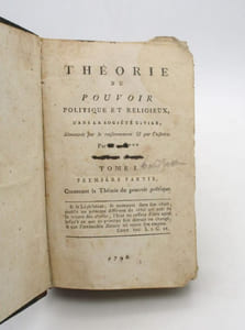 Théorie du pouvoir politique et religieux dans la société civile démontrée par le raisonnement & par l'histoire : Tomes I et II seuls