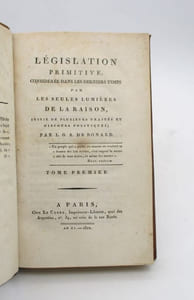 Législation primitive considérée dans les derniers temps par les seules lumières de la Raison