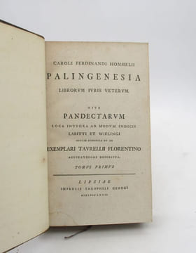 Palingenesia Librorum juris veterum sive pandectarum. HOMMEL (Karl Ferdinand)