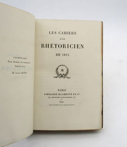 Les Cahiers d'un rhétoricien de 1815