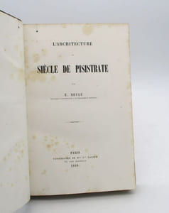 L'Architecture au siècle de Pisistrate