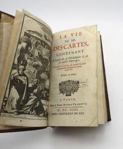 La Vie de Mr Descartes contenant l'Histoire de sa Philosophie & de ses autres ouvrages [suivi de:] Nouveaux dialogues des Dieux, ou Réflexions sur les Passions. Avec un discours sur la nature du dialogue
