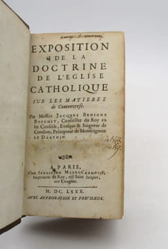 Exposition de la doctrine de l'Église catholique sur les matières de controverse. BOSSUET (Jacques Bénigne)