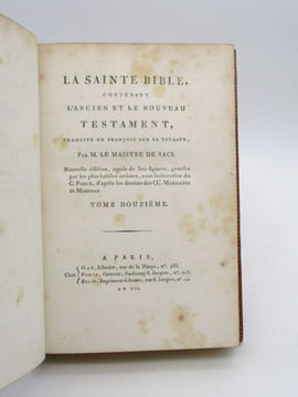 La Sainte Bible, contenant l'Ancien et le Nouveau Testament. [BIBLE]