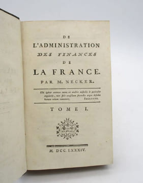 De l'administration des finances de la France. NECKER (Jacques)