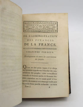 De l'administration des finances de la France. NECKER (Jacques)