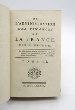 De l'administration des finances de la France. NECKER (Jacques)