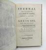 Journal de ce qui s'est passé à la Tour du Temple, pendant la captivité de Louis XVI, roi de France. CLÉRY (Jean-Baptiste)