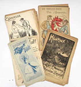 Ensemble de 28 petits formats musicaux d'Aristide Bruant illustrés par Steinlen, Borgex et Caillou