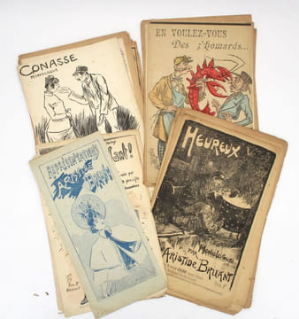 Ensemble de 28 petits formats musicaux d'Aristide Bruant illustrés par Steinlen, Borgex et Caillou. BRUANT (Aristide)
