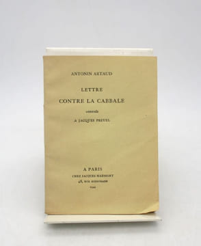 Lettre contre la Cabbale adressée à Jacques Prevel. ARTAUD (Antonin)