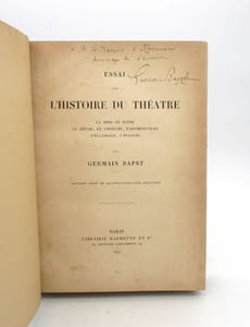 Essai sur l'histoire du théâtre