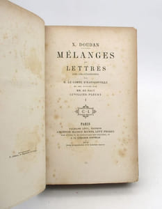Mélanges et Lettres