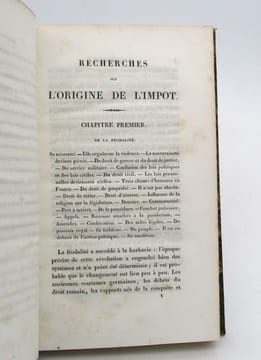 Recherches sur l'origine de l'impôt en France. POTHERAT DE THOU (André)