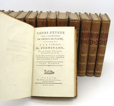 Cours d'étude pour l'instruction du prince de Parme, aujourd'hui S.A.R. l'infant D. Ferdinand, duc de Parme, Plaisance, Guastalle &c. &c. &c.. ...