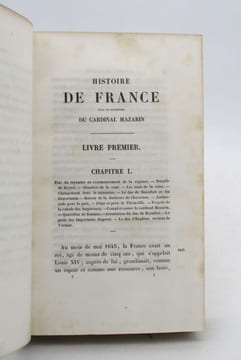 Histoire de France sous le ministère du cardinal Mazarin. BAZIN (A.)