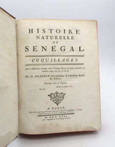 Histoire naturelle du Sénégal : coquillages. Avec la relation abrégée d'un voyage fait en ce pays, pendants les années 1749, 50, 51, 52 &53