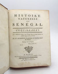 Histoire naturelle du Sénégal : coquillages. Avec la relation abrégée d'un voyage fait en ce pays, pendants les années 1749, 50, 51, 52 &53