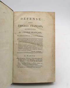 Défense des émigrés français, adressée au peuple français