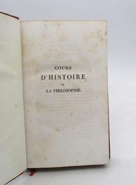 Cours d'histoire de la philosophie. [COUSIN (Victor)]