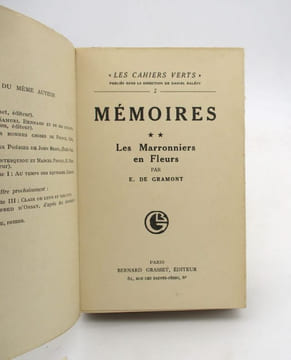Mémoires : Les Marronniers en fleurs : tome second seul. GRAMONT (Elisabeth de, duchesse)