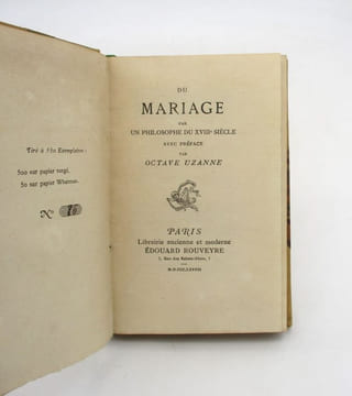 Du mariage par un philosophe du XVIIIe siècle. undefined
