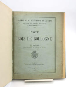 Note sur le Bois de Boulogne