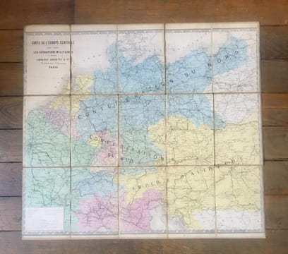 Carte de l'Europe centrale pour suivre les opérations militaires. undefined