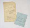 2 lettres autographes signées. MASSENET (Jules)