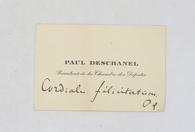 Carte autographe signée de ses initiales