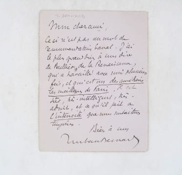 Carte pneumatique autographe signée adressée à Georges Feydeau. BERNARD (Tristan)