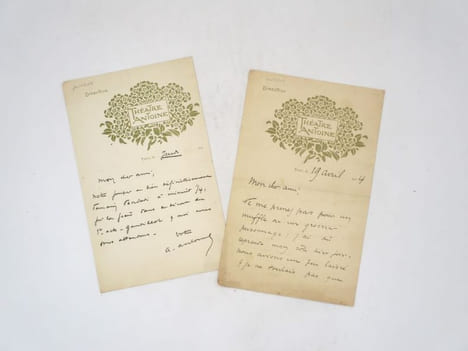 2 lettres autographes signées. ANTOINE (André)
