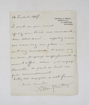 2 lettres autographes signées probablement adressées à Georges Feydeau. GUITRY (Sacha)